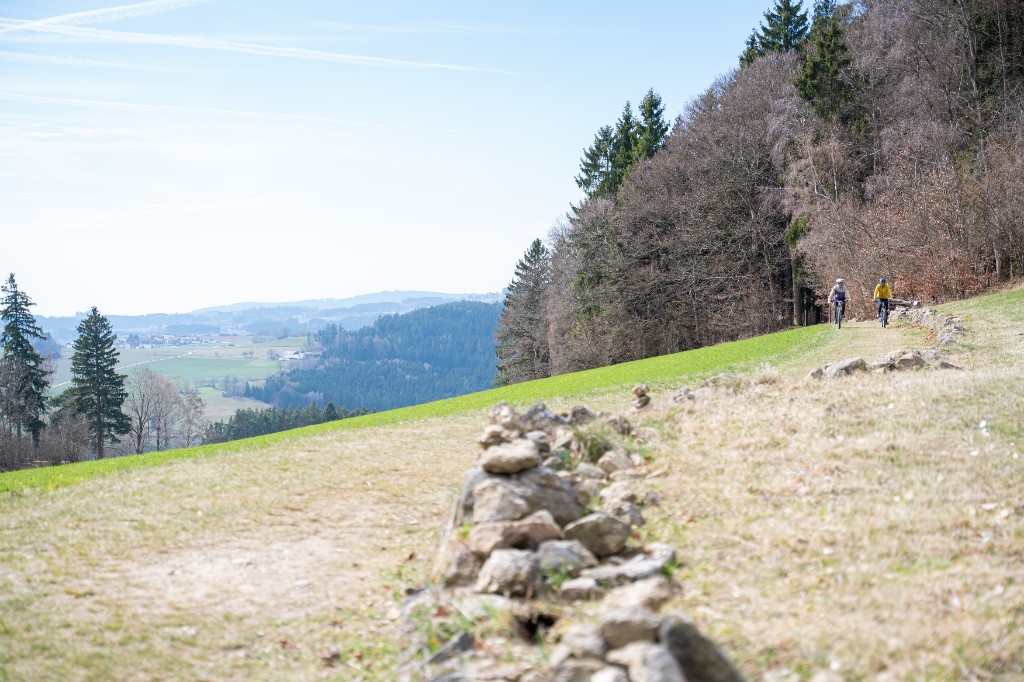 Biker auf einer offenen Strecke im Muehlviertel
